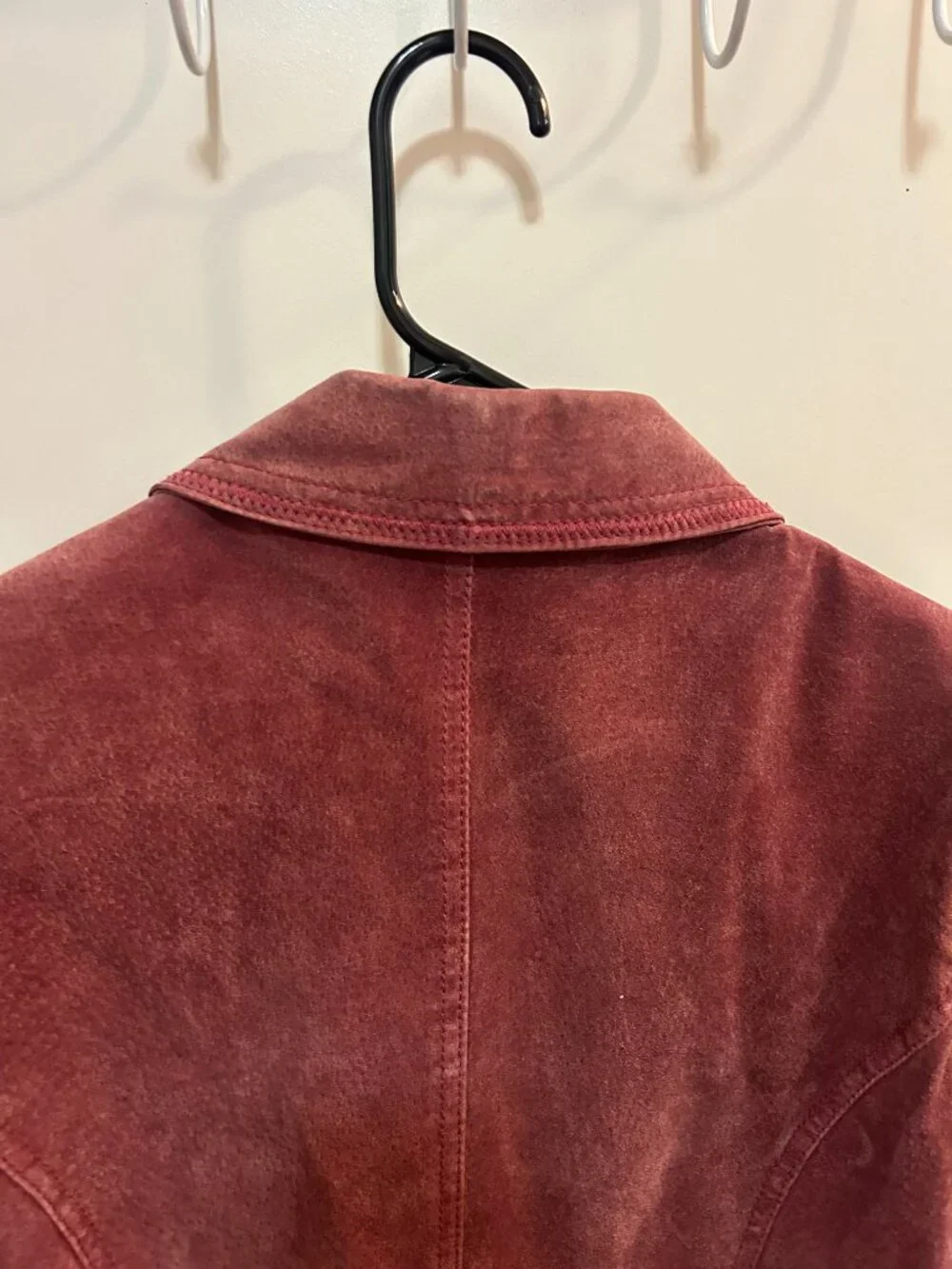 Chico's Suede Leather Jacket in Dusty Rose